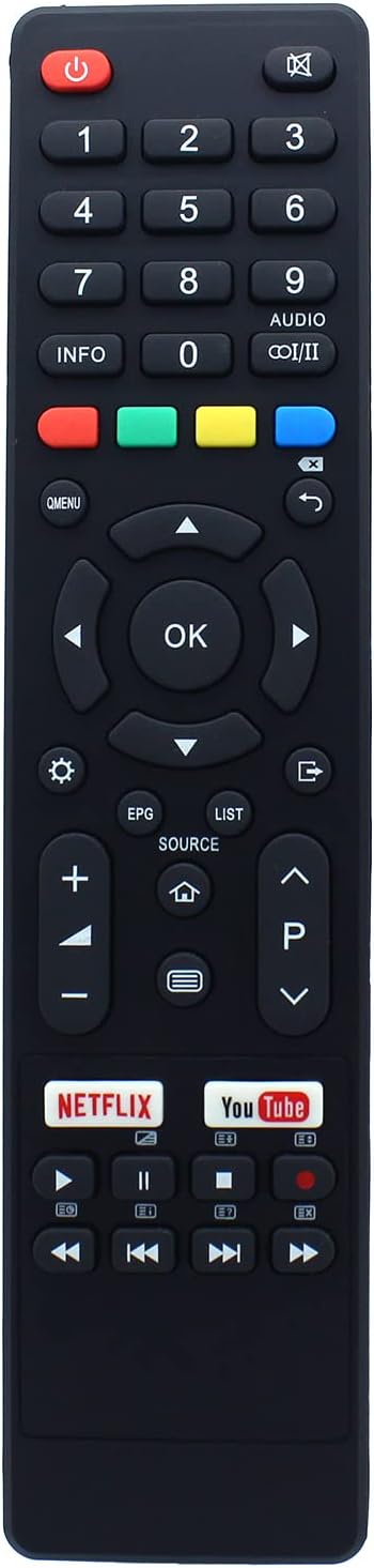 Replacement ATV55UHD Remote Control for Bauhn Kogan JVC Linsar CHIQ Saba Changhong Smart TV Netflix YouTube Key Also Compatible with RM-C3348 RM-C3227 GCBLTV9MU RCKGNTVT001 ATV55UHDS-0519